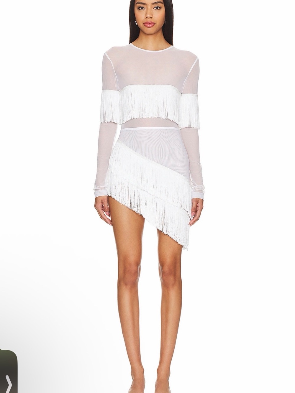 Norma Kamali spliced fringe skirt